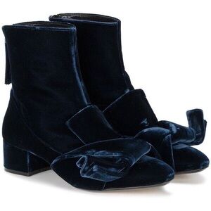 N21 Knot Velvet Ankle Boots